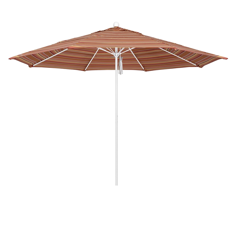 California Umbrella Venture 11' White Market Umbrella in Dolce Mango
