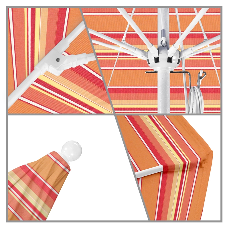 California Umbrella Venture 11' White Market Umbrella in Dolce Mango