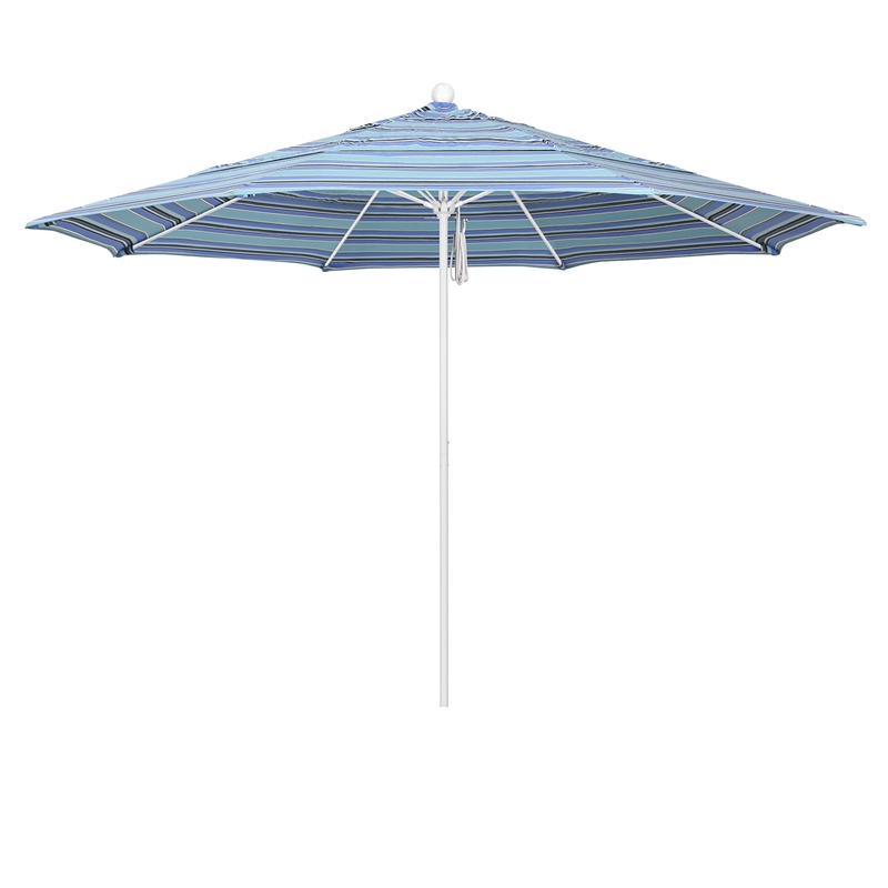 California Umbrella Venture 11' White Market Umbrella in Dolce Oasis