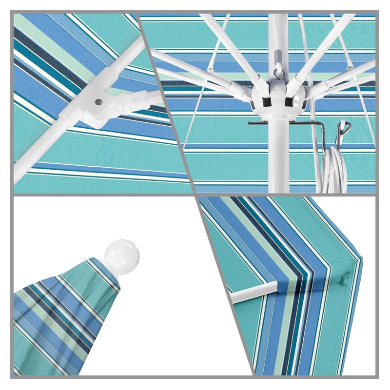 California Umbrella Venture 11' White Market Umbrella in Dolce Oasis