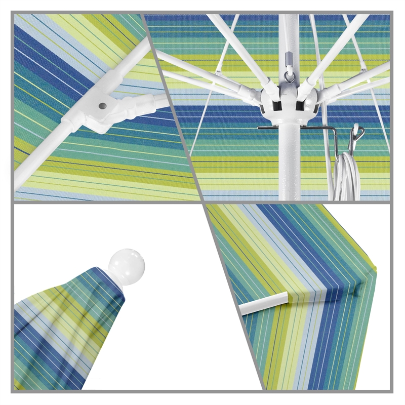 California Umbrella Venture 11' White Market Umbrella in Seaside