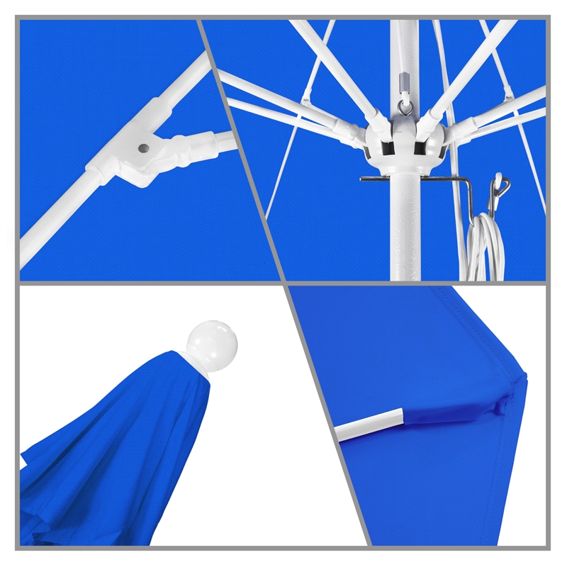 California Umbrella Venture 11' White Market Umbrella in Royal Blue