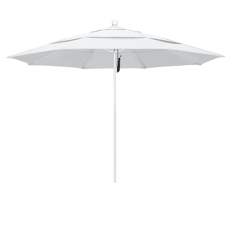 California Umbrella Venture 11' White Market Umbrella in White
