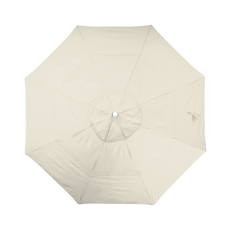 California Umbrella Venture 11' White Market Umbrella in Beige