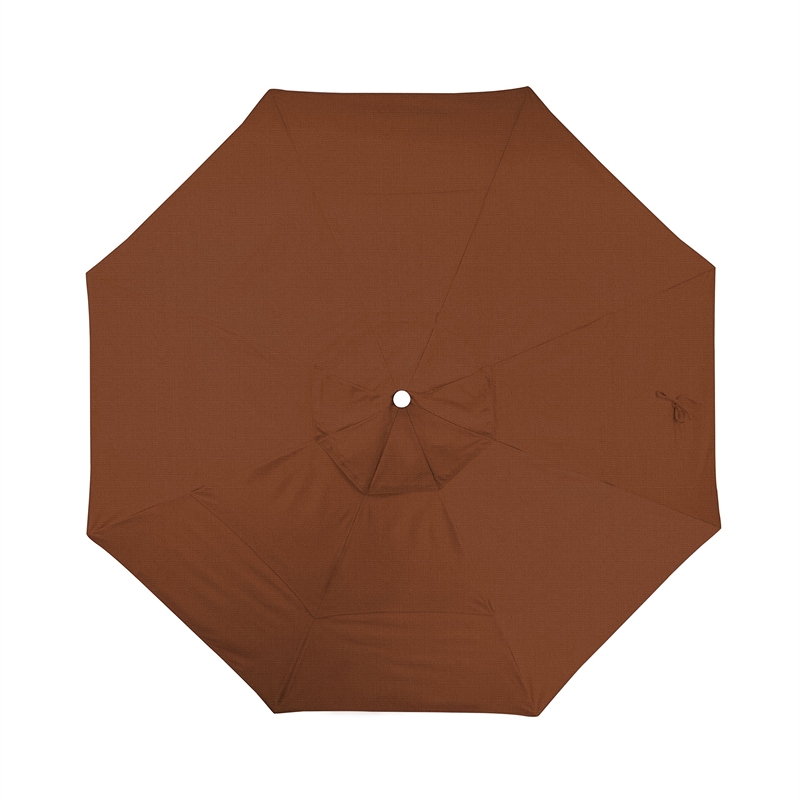 California Umbrella Venture 11' White Market Umbrella in Terracotta