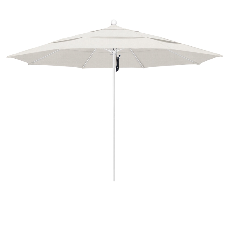 California Umbrella Venture 11' White Market Umbrella in Granite
