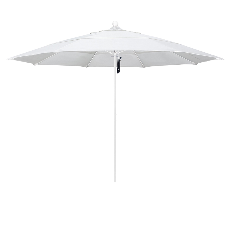 California Umbrella Venture 11' White Market Umbrella in Natural