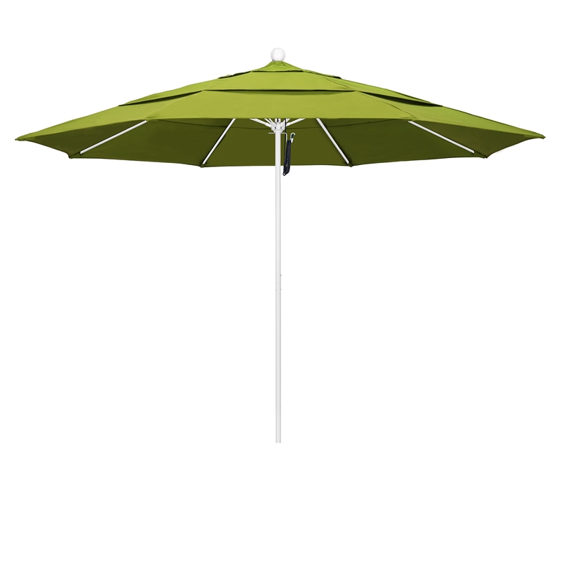 California Umbrella Venture 11' White Market Umbrella in Ginkgo