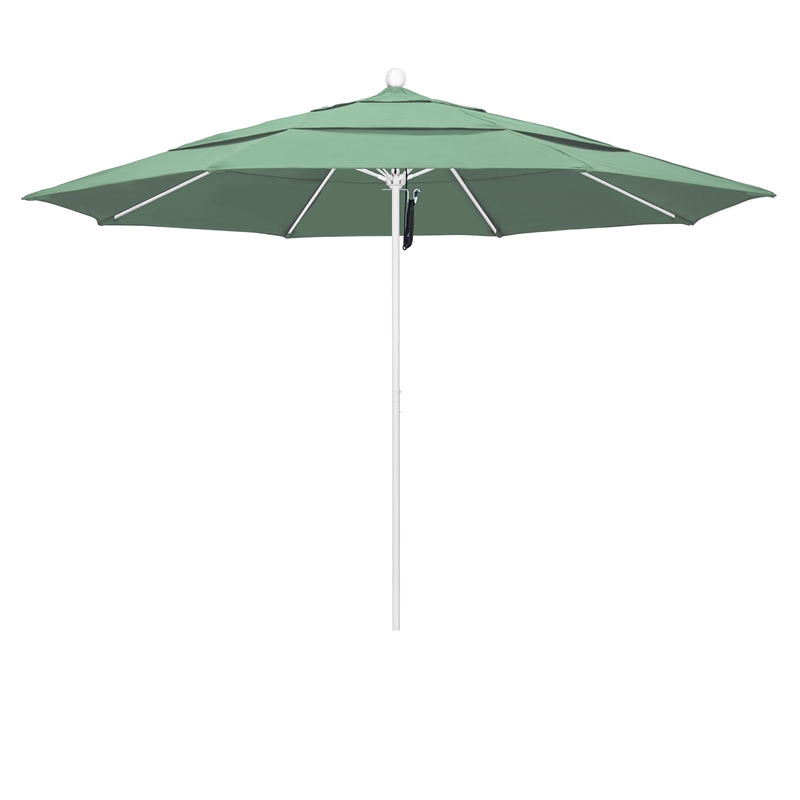 California Umbrella Venture 11' White Market Umbrella in Spa