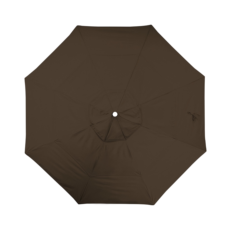California Umbrella Venture 11' White Market Umbrella in Mocha