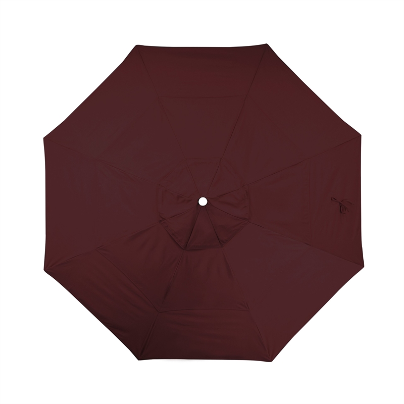 California Umbrella Venture 11' White Market Umbrella in Burgundy