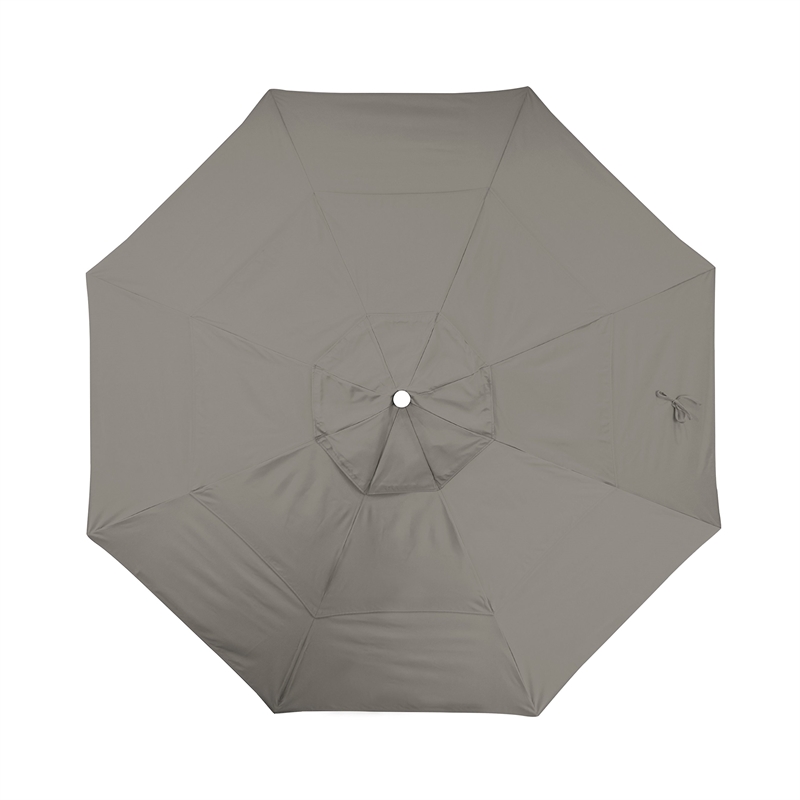 California Umbrella Venture 11' White Market Umbrella in Taupe