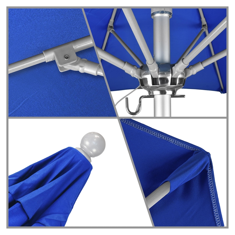 California Umbrella Venture 6' Silver Pole Market Umbrella in Blue
