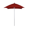 California Umbrella Venture 6' Silver Market Umbrella in Jockey Red