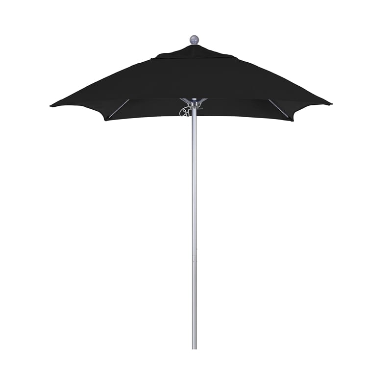 California Umbrella Venture 6' Silver Market Umbrella in Black