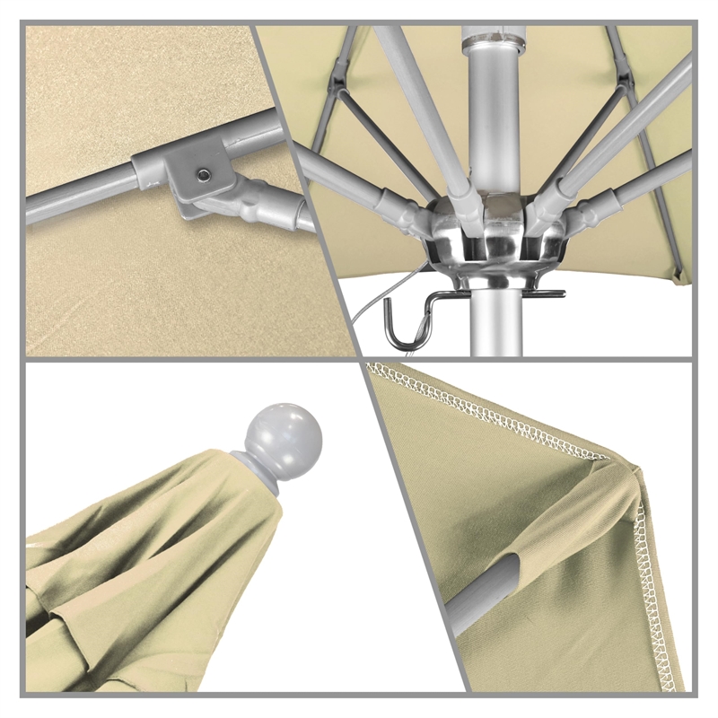 California Umbrella Venture 6' Silver Market Umbrella in Beige