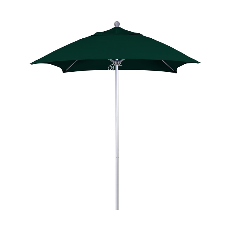 California Umbrella Venture 6' Silver Market Umbrella in Green