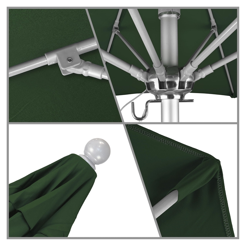 California Umbrella Venture 6' Silver Market Umbrella in Green