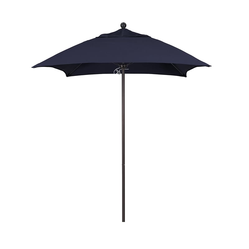 California Umbrella Venture 6' Bronze Market Umbrella in Navy