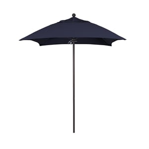 California Umbrella Venture 6' Bronze Market Umbrella in Navy