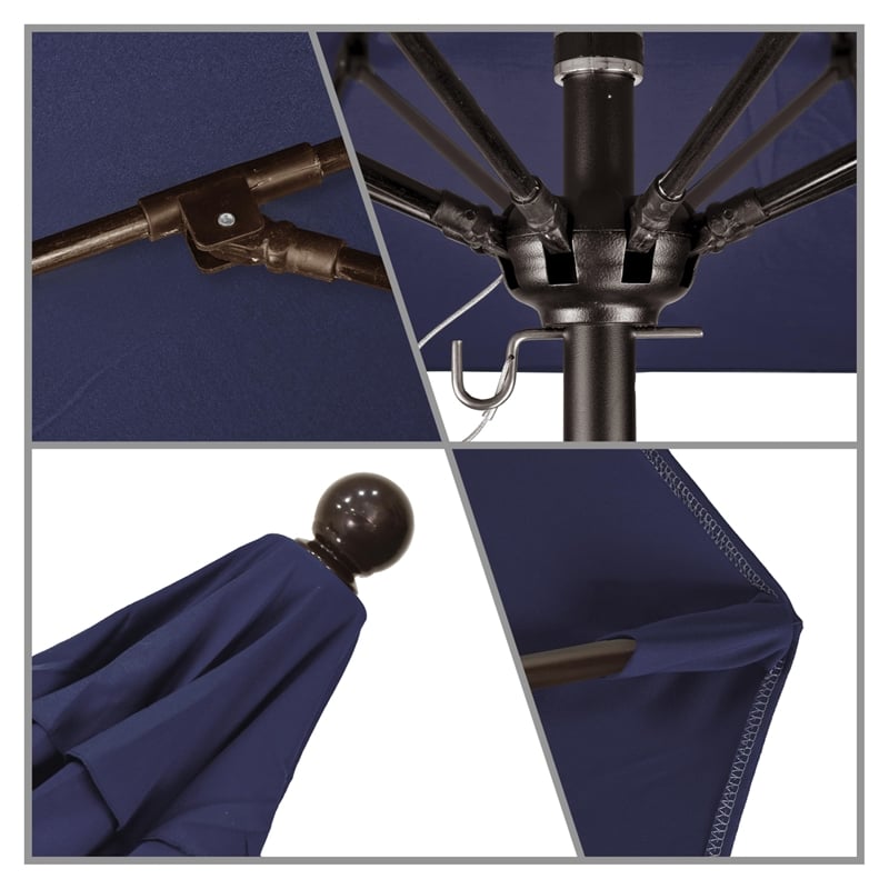 California Umbrella Venture 6' Bronze Market Umbrella in Navy