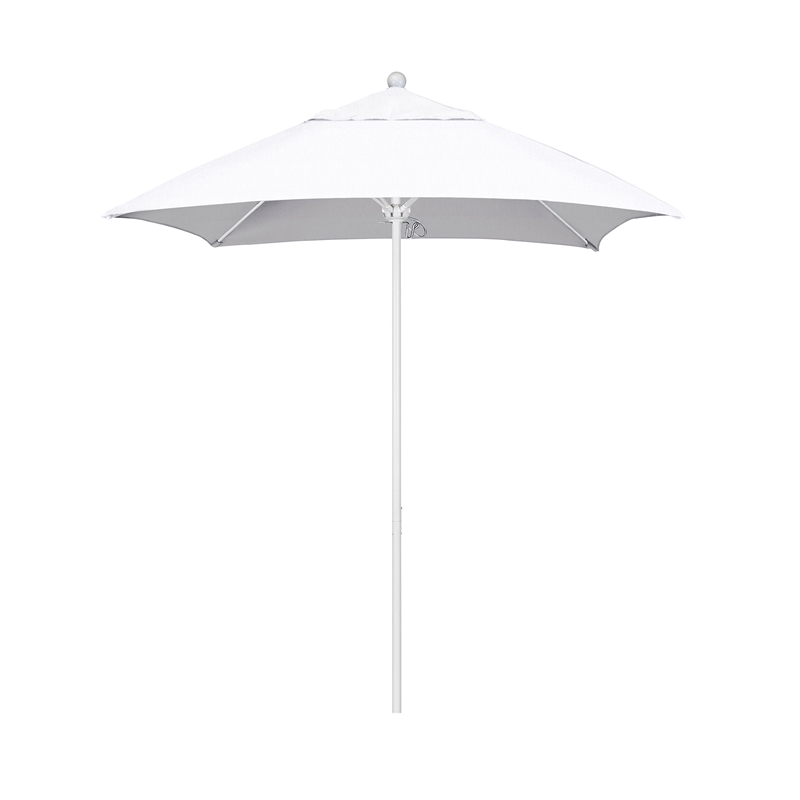 California Umbrella Venture 6' White Market Umbrella in Natural