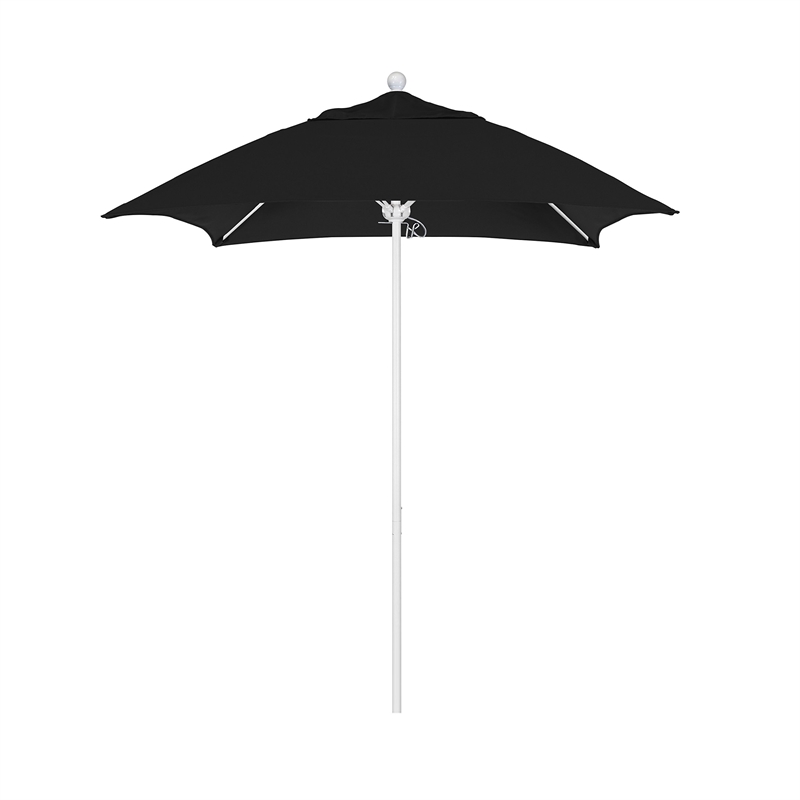 California Umbrella Venture 6' White Market Umbrella in Black