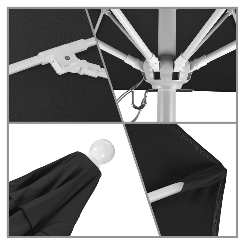 California Umbrella Venture 6' White Market Umbrella in Black