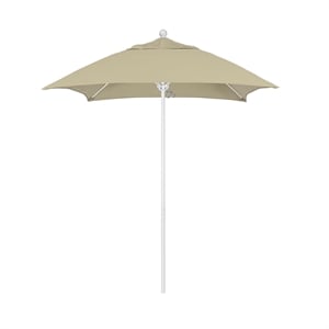California Umbrella Venture 6' White Market Umbrella in Beige