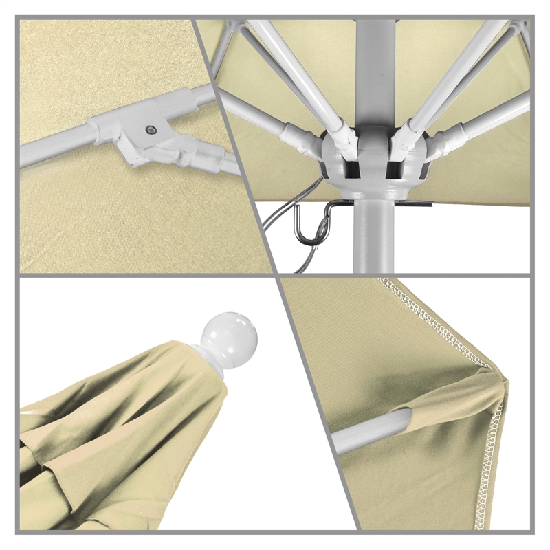 California Umbrella Venture 6' White Market Umbrella in Beige
