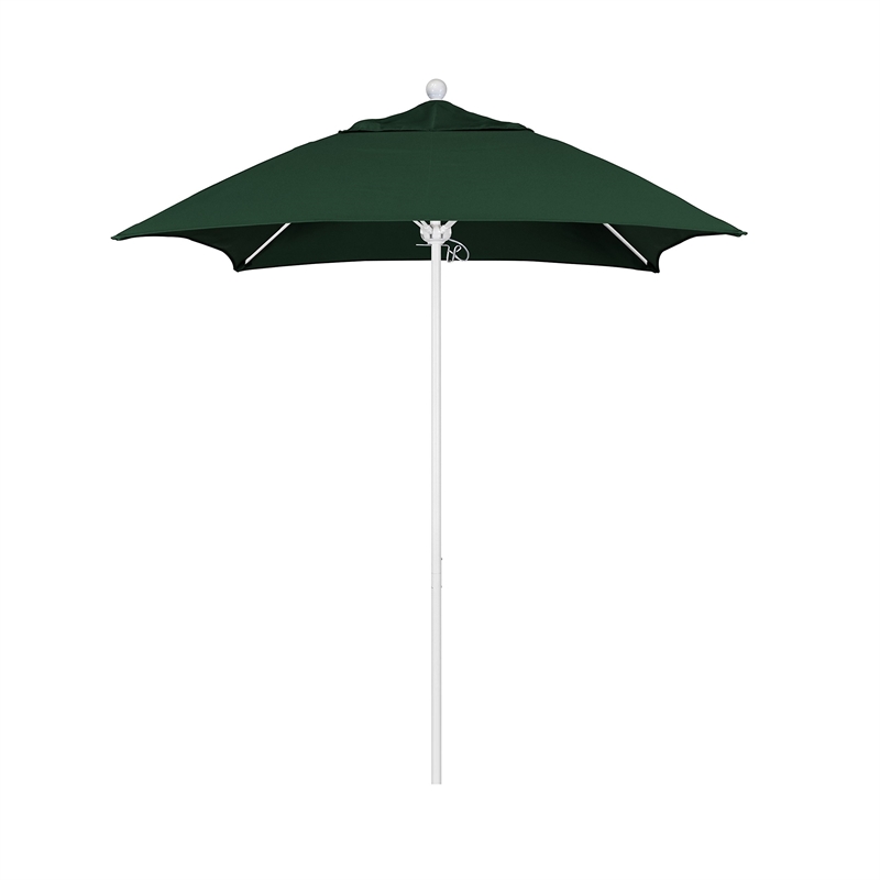 California Umbrella Venture 6' White Market Umbrella in Green
