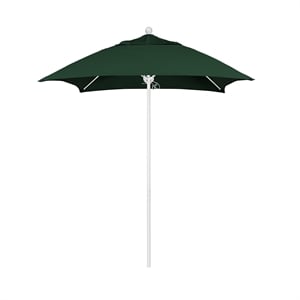 California Umbrella Venture 6' White Market Umbrella in Green