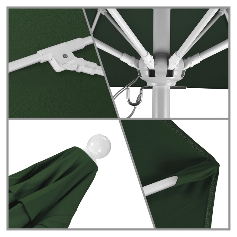 California Umbrella Venture 6' White Market Umbrella in Green
