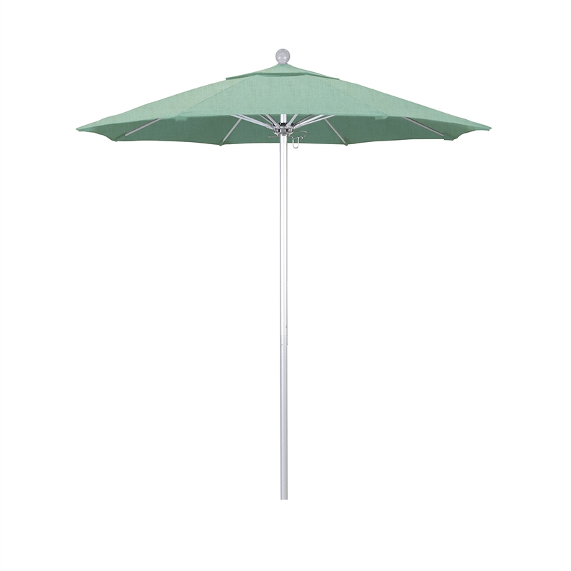 California Umbrella Venture 7.5' Silver Market Umbrella in Mist