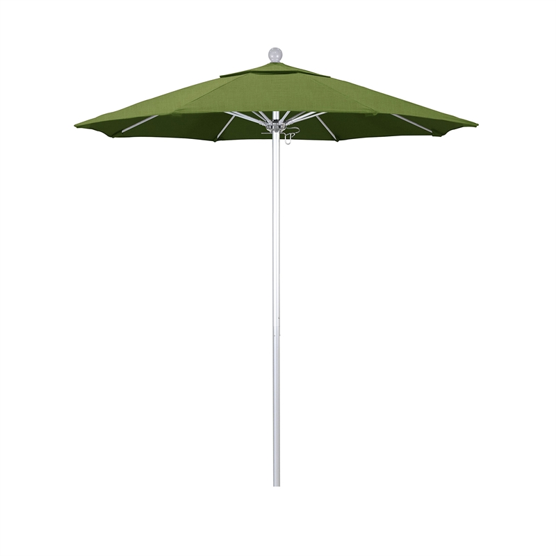 California Umbrella Venture 7.5' Silver Market Umbrella in Cilantro