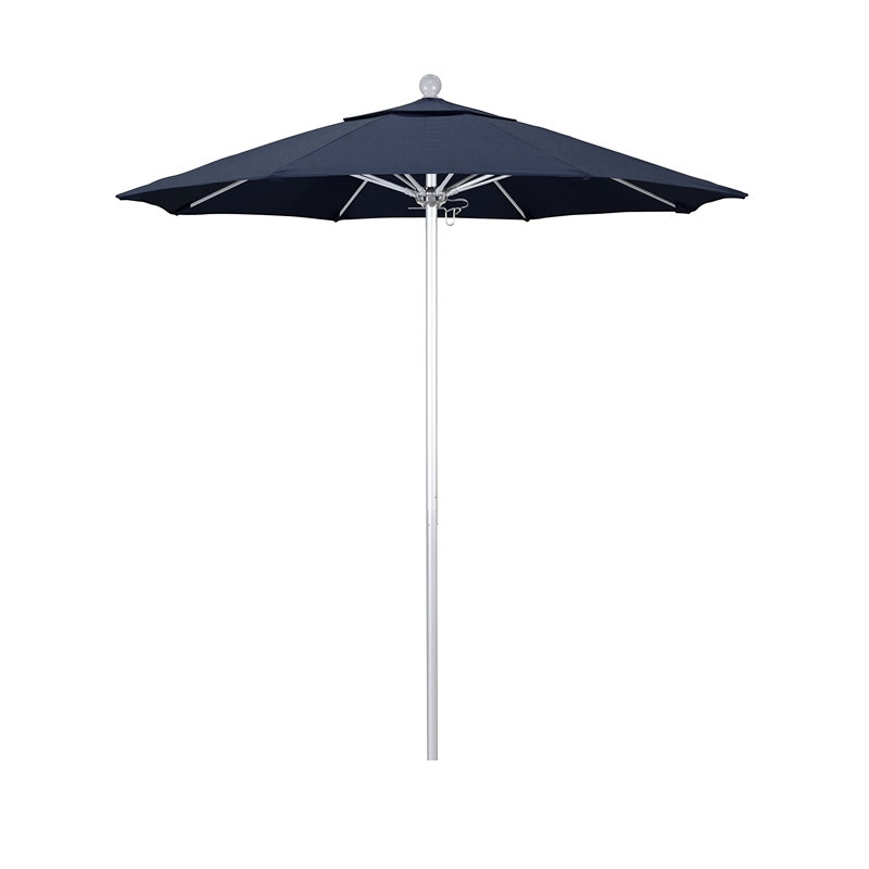 California Umbrella Venture 7.5' Silver Market Umbrella in Indigo