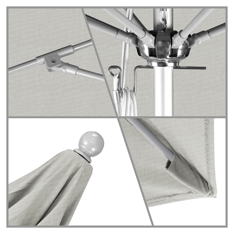 California Umbrella Venture 7.5' Silver Market Umbrella in Granite