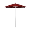 California Umbrella Venture 7.5' Silver Market Umbrella in Jockey Red