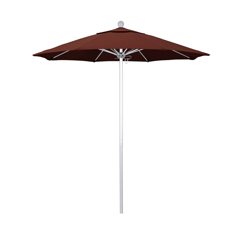 California Umbrella Venture 7.5' Silver Market Umbrella in Henna