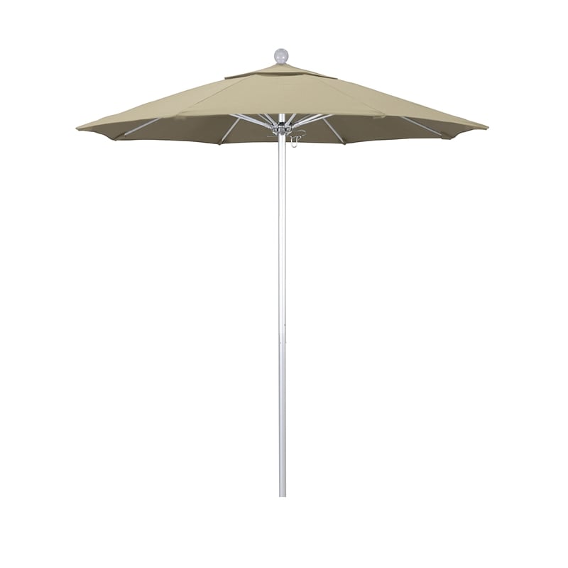 California Umbrella Venture 7.5' Silver Market Umbrella in Beige