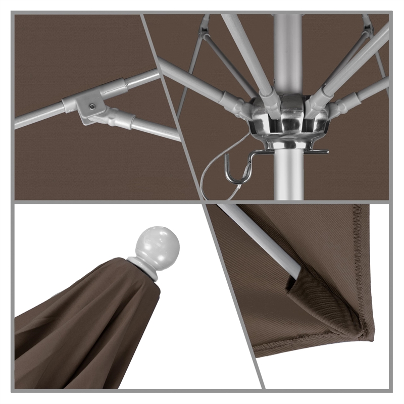 California Umbrella Venture 7.5' Silver Market Umbrella in Cocoa