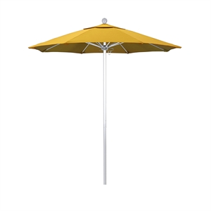 California Umbrella Venture 7.5' Silver Market Umbrella in Yellow