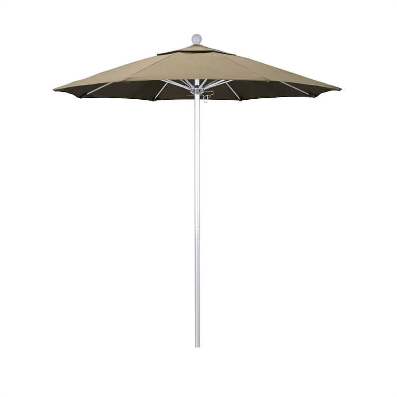 California Umbrella Venture 7.5' Silver Market Umbrella in Heather