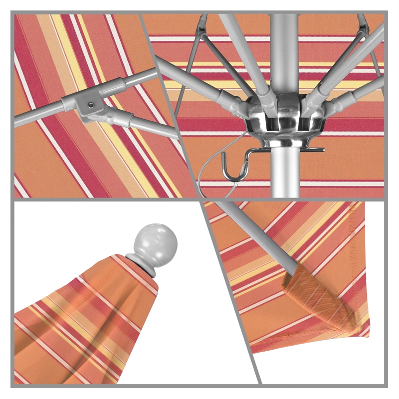 California Umbrella Venture 7.5' Silver Market Umbrella in Dolce Mango