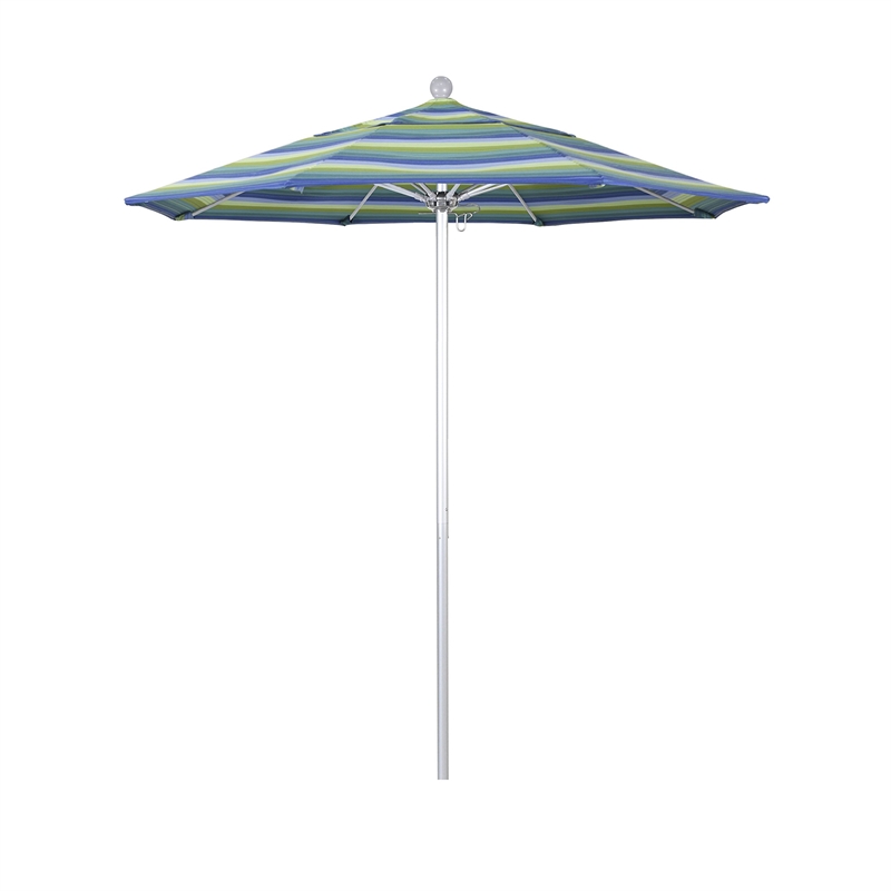 California Umbrella Venture 7.5' Silver Market Umbrella in Seaside