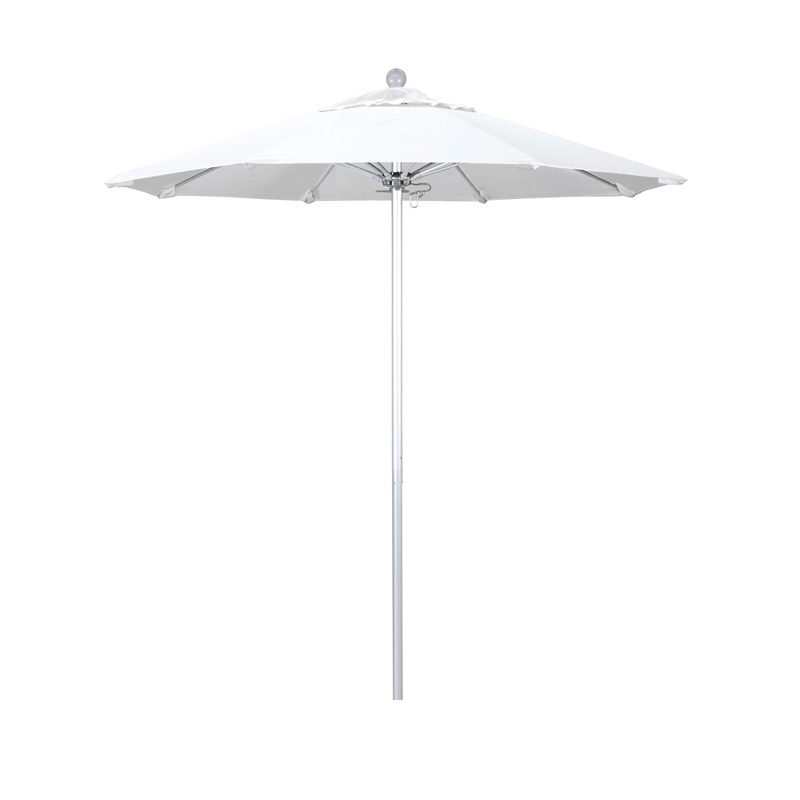 California Umbrella Venture 7.5' Silver Market Umbrella in White