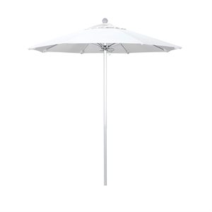 California Umbrella Venture 7.5' Silver Market Umbrella in White