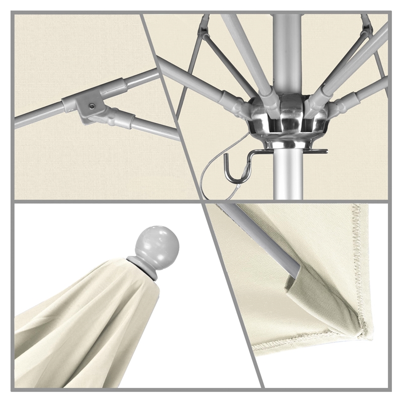 California Umbrella Venture 7.5' Silver Market Umbrella in Beige