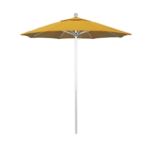 California Umbrella Venture 7.5' Silver Market Umbrella in Lemon