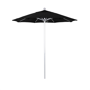 California Umbrella Venture 7.5' Silver Market Umbrella in Black